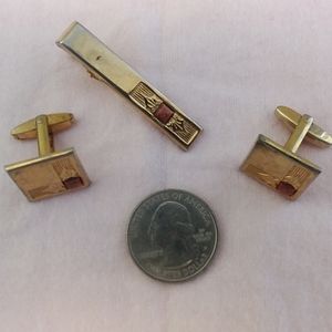 Foster Tie Clip and Cufflinks - Vintage